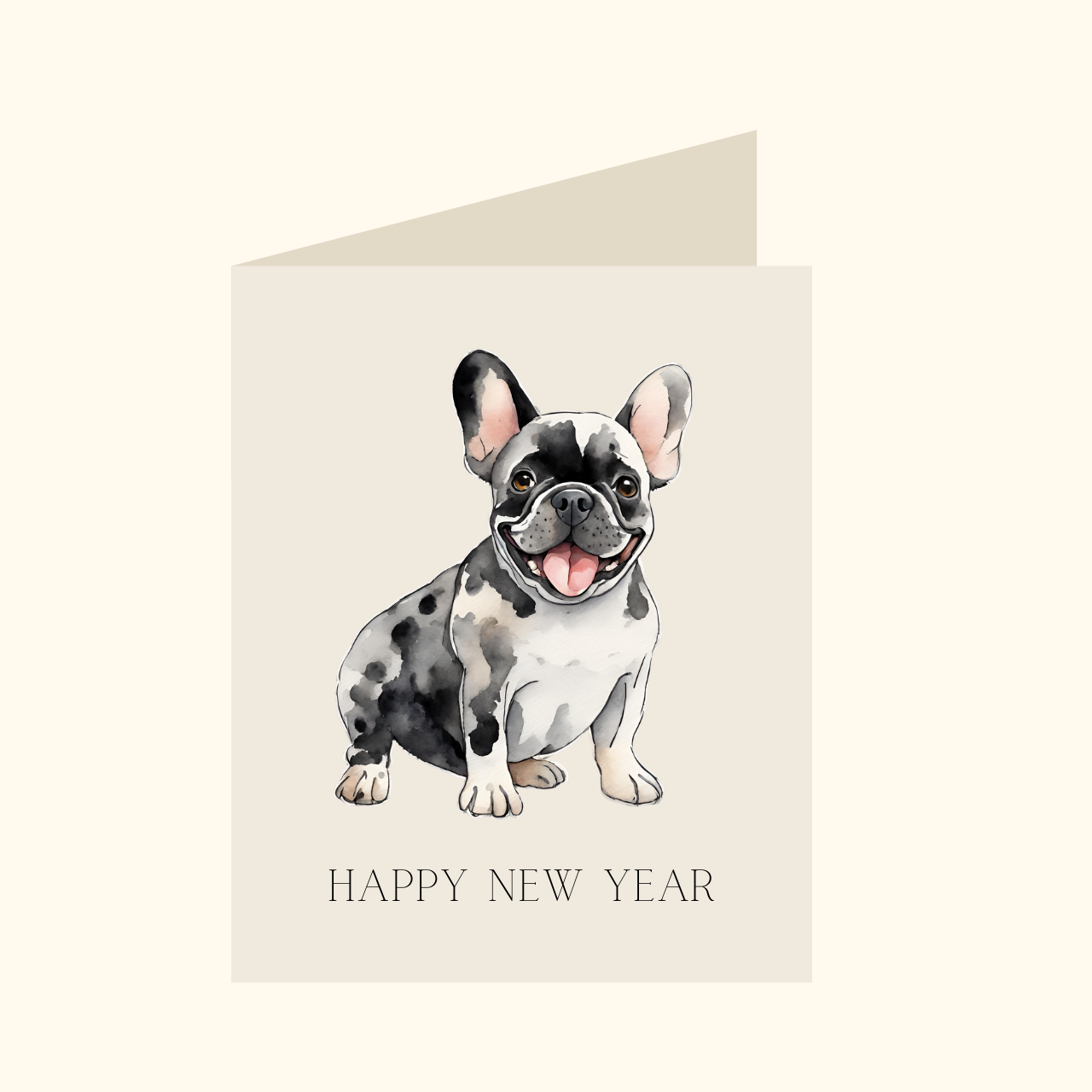 Happy new year french bulldog 2025