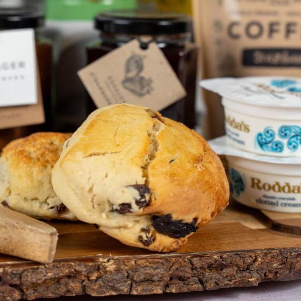 Handmade Winter Spiced Fruit Scones and 2 Clotted Cream Pots