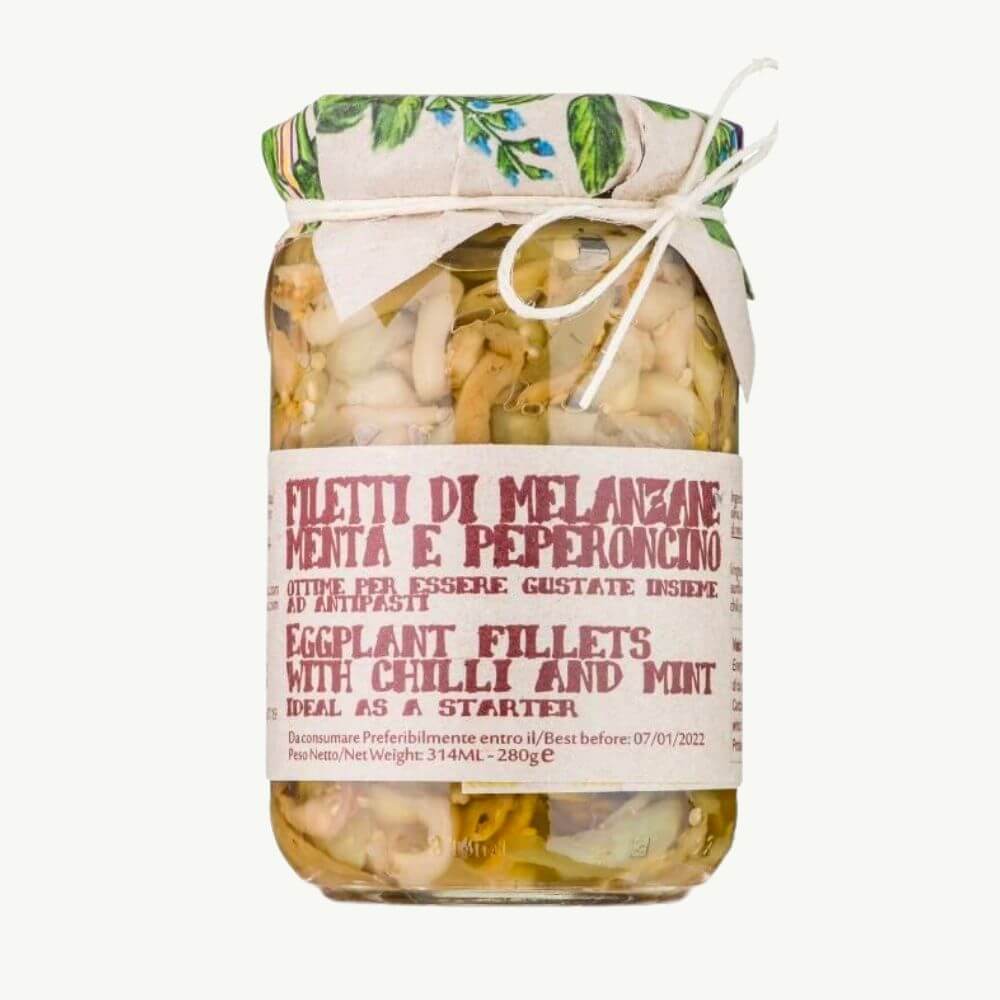Shredded Aubergines with Mint in Olive Oil 280g