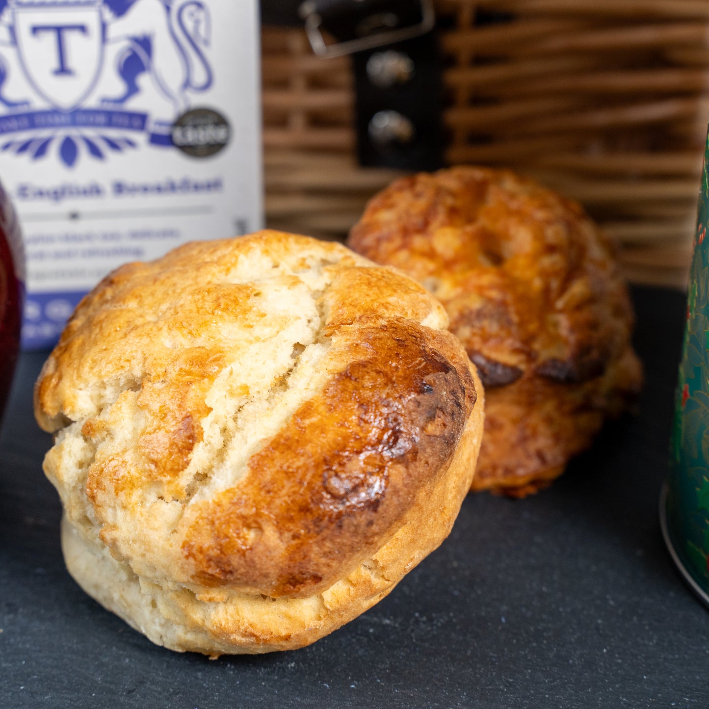 Handmade Plain Scones and 2 Clotted Cream Pots