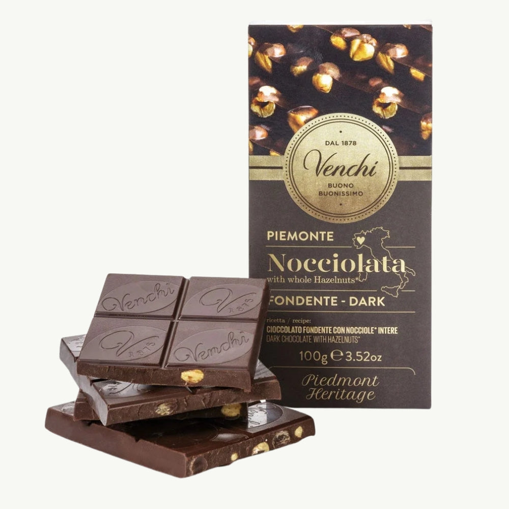 Venchi Dark Chocolate with Hazelnut Bar 95g