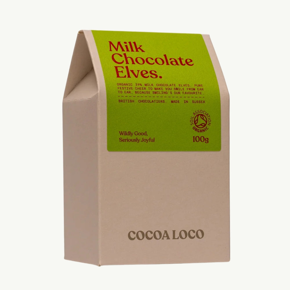 Cocoa Loco Organic Milk Chocolate Elves 100g