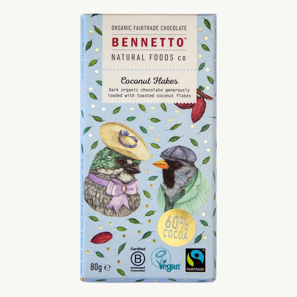 Bennetto Dark Chocolate Bar with Coconut Flakes 80g
