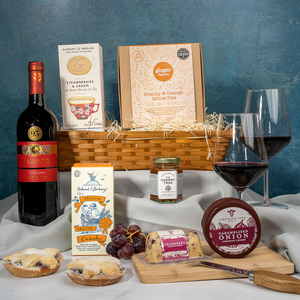 Wine & Christmas Treats Basket