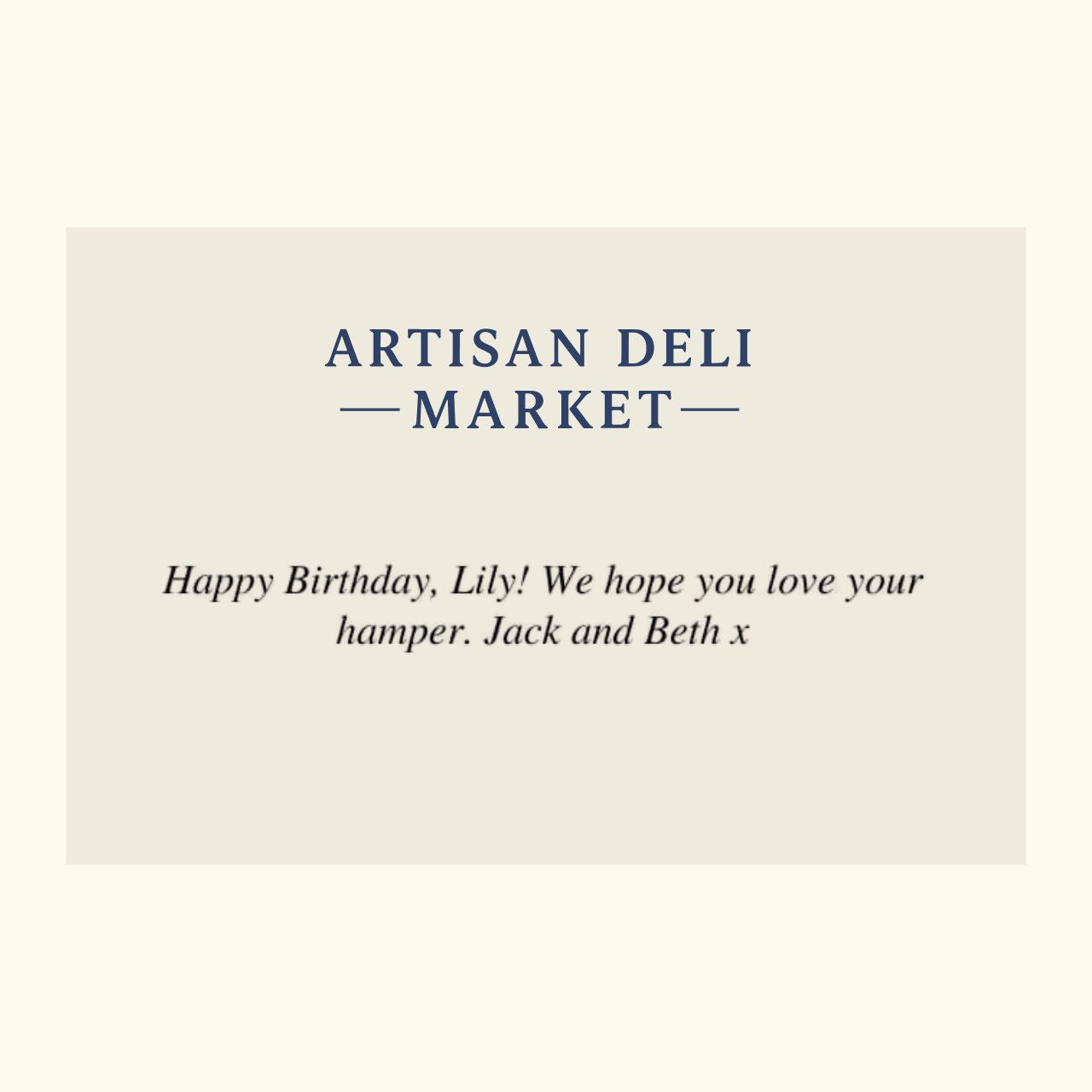 Complimentary Gift Card
