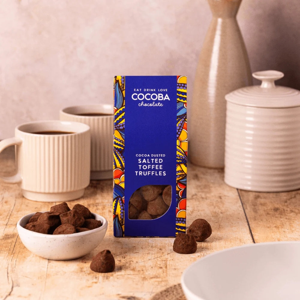 Cocoa Dusted Salted Toffee Truffles 175g