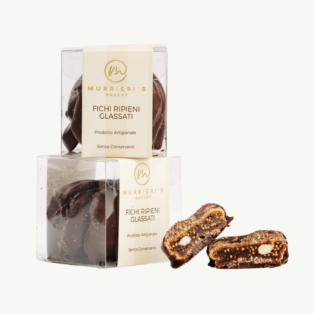 Chocolate Coated Dottato Figs Stuffed with Almonds, Orange Peel & Cinnamon 130g