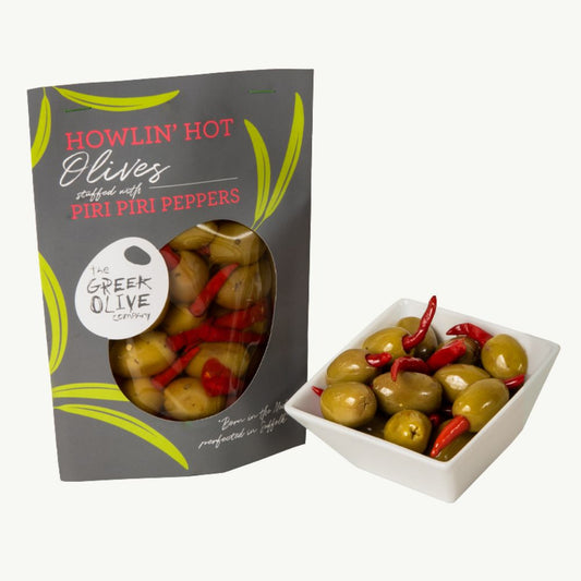Howlin' Hot Olives Stuffed with Piri Piri Peppers 220g