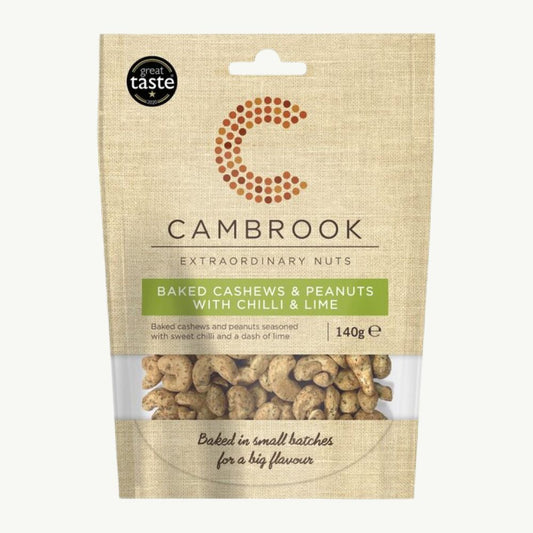 Baked Cashews & Peanuts with Chilli & Lime 140g