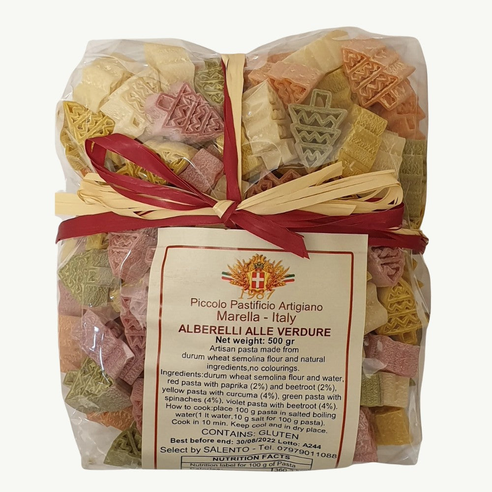 Alberelli Pasta, Multicoloured Tree Pasta Shapes 500g