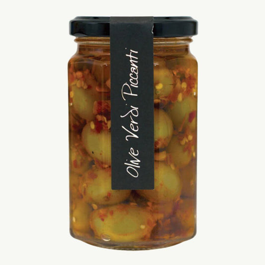 Cracked Green Olives Marinated with Chilli (280g)