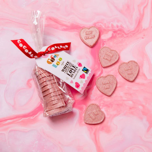 White Chocolate & Raspberry Love Hearts 100g