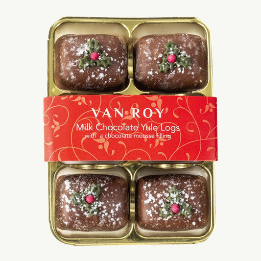 Van Roy Milk Chocolate Yule Logs with Chocolate Mousse Filling 80g