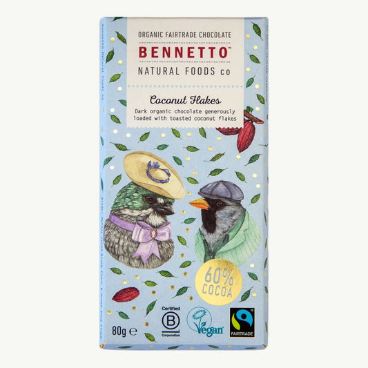 Bennetto Dark Chocolate Bar with Coconut Flakes 80g