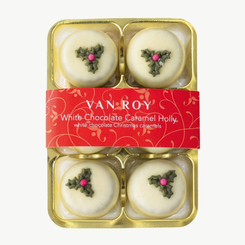 Van Roy White Chocolate Caramel Holly 80g