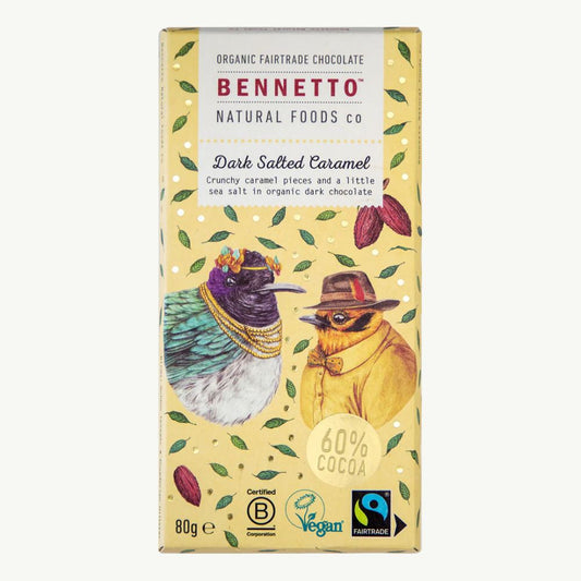 Bennetto Dark Salted Caramel Bar 80g