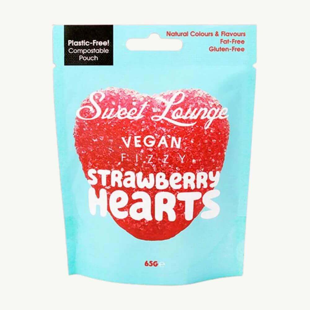 Fizzy Strawberry Hearts 65g