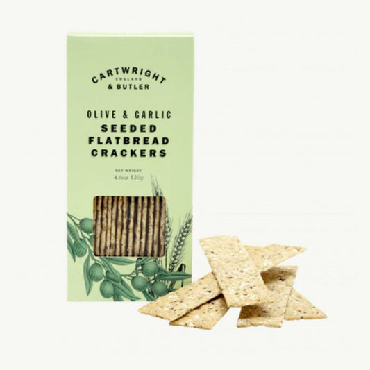 Olive & Garlic Seeded Flatbread Crackers 130g