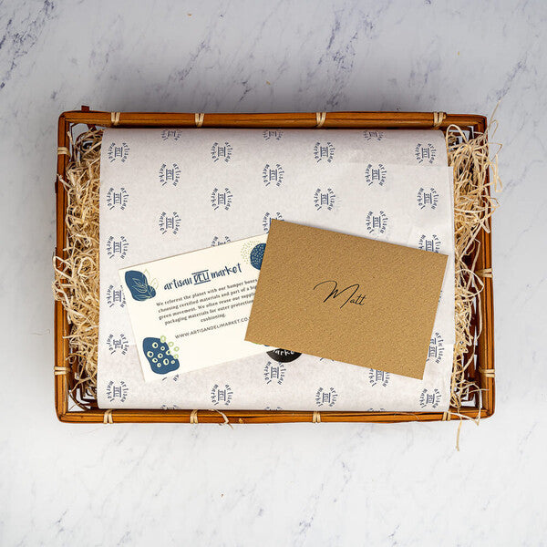 Woven Tray: A woven bamboo tray.